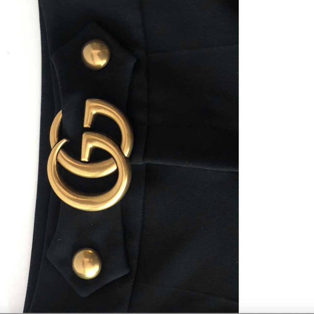 GUCCI GUCCI BLACK PLEAT-FRONT FLARED TROUSERS - Picture 9 of 16